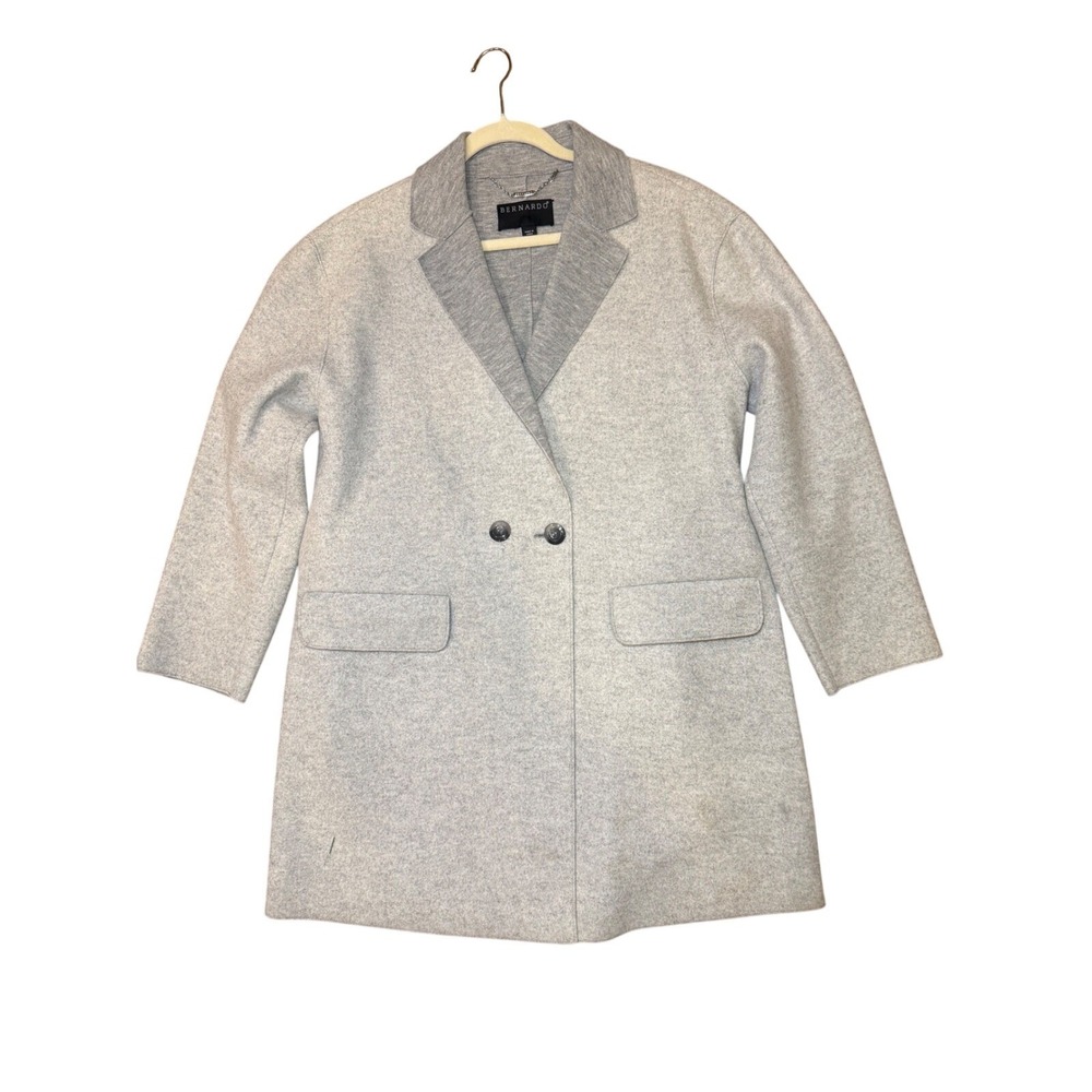 Bernardo Women's Grey Coatigan Medium Longline Minimalist Soft Neutral Trendy